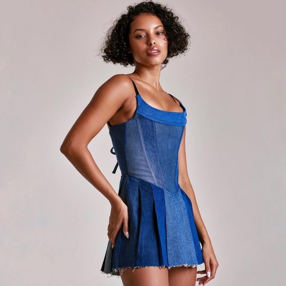 NWT EB Denim Polka Dress - Picture 5 of 11